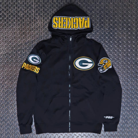 Pro Standard Green Bay Packers Classic Chenille Zip Hoodie Black FGP5410223-BLK