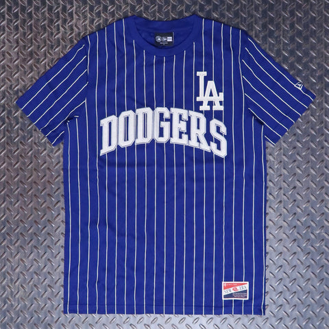 New Era Los Angeles Dodgers Throwback Pinstripe T-Shirt Blue 60628353