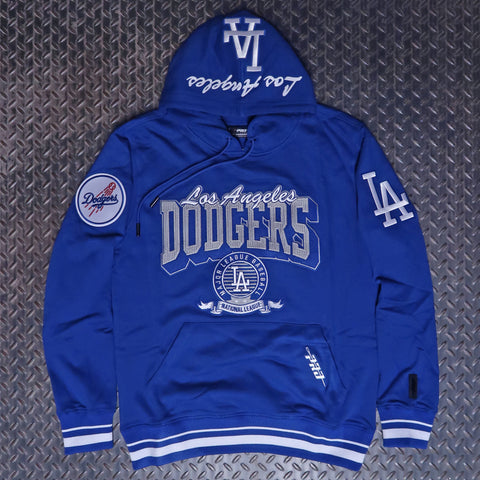 Pro Standard Los Angeles Dodgers Team Badge Rib Pullover Hoodie Blue LLD5315265-DBL