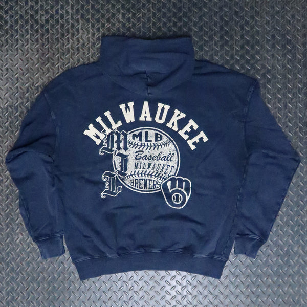 Pro Standard Milwaukee Brewers Street Team Enzyme Wash Drop Shoulder Hoodie