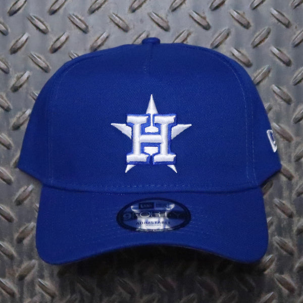 New Era Houston Astros 9FORTY A-Frame Snapback Hat Blue White 60587092