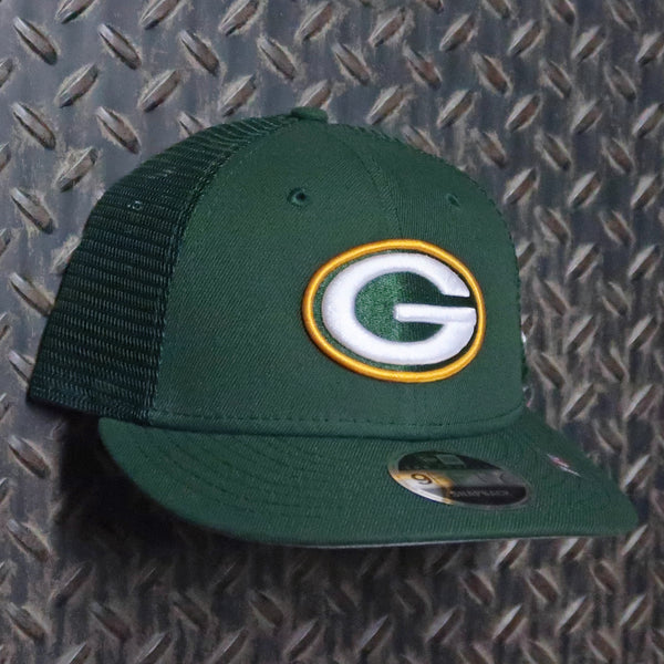 New Era Green Bay Packers Low Profile 9FIFTY Snapback Trucker Hat Green 60592501