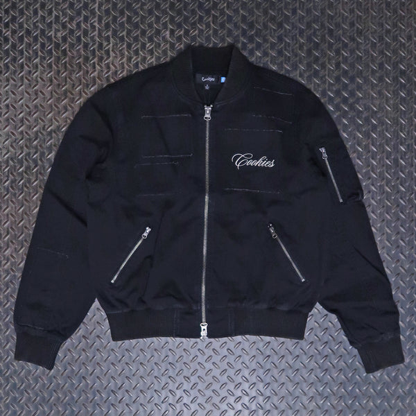 Cookies Artisan Twill Bomber Jacket Black CM261OJC02