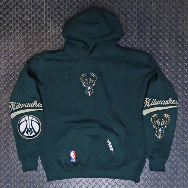 Pro Standard Milwaukee Bucks Living Large Drop Shoulder Pullover Hoodie Forest Green BMB5516635
