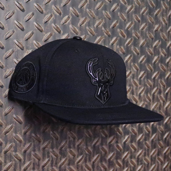 Pro Standard Milwaukee Bucks Triple Black Pro Six Snapback Hat Black BMB7517169