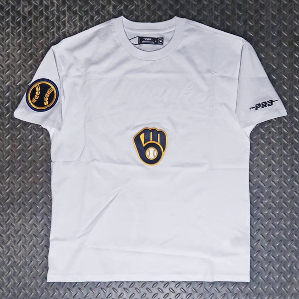 Pro Standard  Milwaukee Brewers Living Large Drop Shoulder T-Shirt White LMB1315298