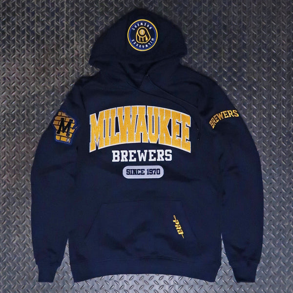 Pro Standard Milwaukee Brewers City Arch Pullover Hoodie Midnight Navy LMB5315341