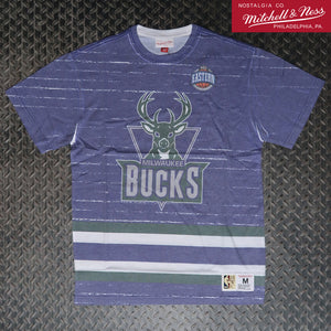 Mitchell & Ness Milwaukee Bucks Jumbotron 3.0 Sublimated T-Shirt TCRW5119-MBUYYPPPMTWH