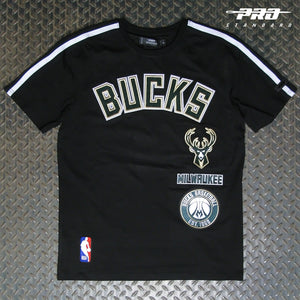 Pro Standard Milwaukee Bucks Retro Classic Striped T-Shirt BMB156030-BLK