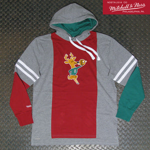 Mitchell & Ness Milwaukee Bucks Color Blocked Long Sleeve Hooded T-Shirt THOD1035MBUYYPPPGYHT