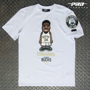 Pro Standard Milwaukee Bucks Giannis Cartoon Player T-Shirt BMB153556-WHT