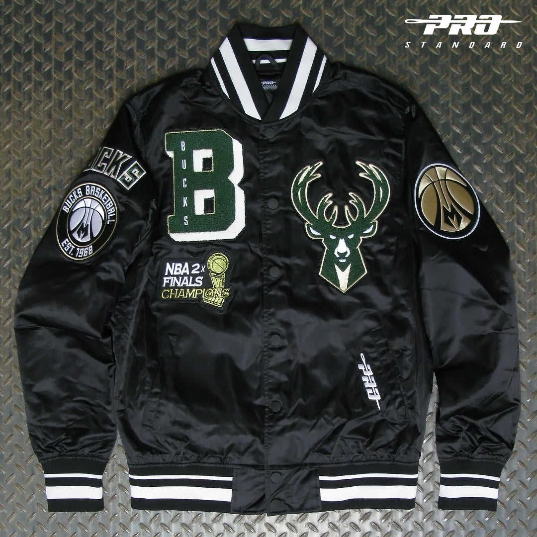 Pro Standard Milwaukee Bucks Mash Up Logo Jacket BMB654289-BLK