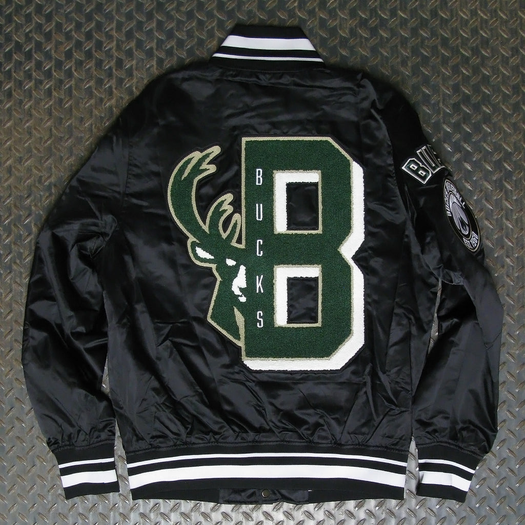 Black Logo Milwaukee Bucks Mashup Varsity Jacket - HJacket