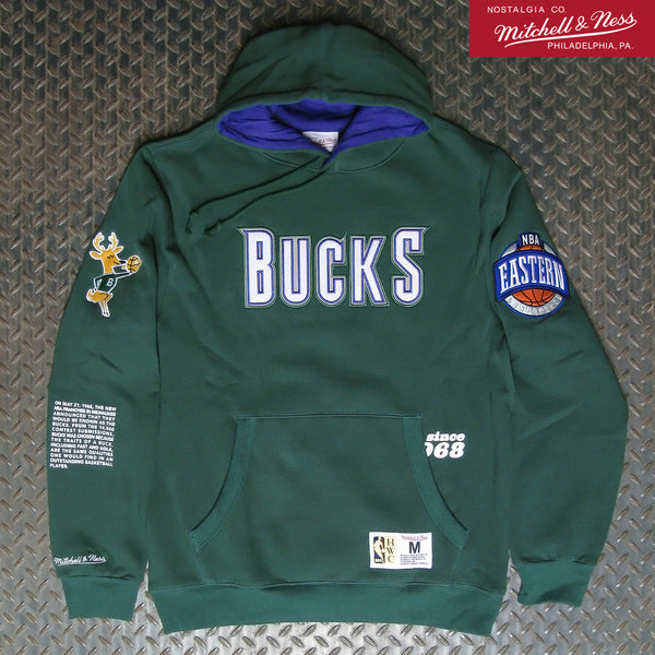 Mitchell & Ness Milwaukee Bucks Team Origins Fleece Hoodie FPHD4849-MBUYYPPPDKGN
